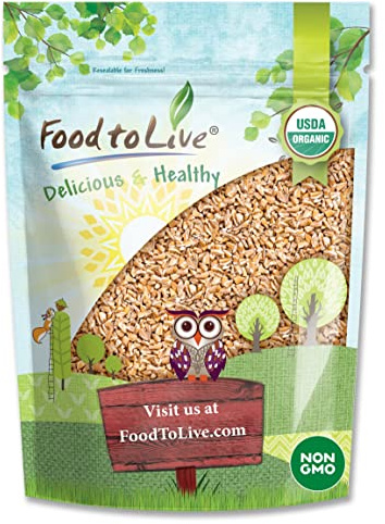 Food to Live Organic Italian Steel Cut Farro, 3 Pounds – Non-GMO, Cracked Pearled Wheat Grain, Non-Irradiated, Vegan, Bulk. Easy to Cook. Rich in Fiber, Protein. Perfect for Cereal, Porridge, Soups