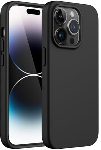 JETech Cover in Silicone per iPhone 14 Pro, Nero