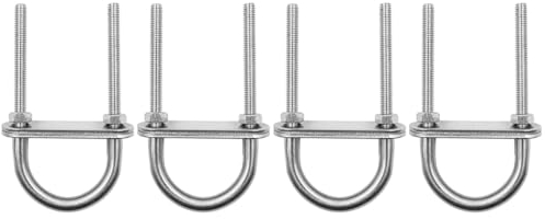 Paquete de 4 pernos en U ZONADAH M5 de 78 x 36 mm, pernos en U redondos de acero inoxidable 304 con tuercas de placa, accesorios de perno en U, pernos en forma de U, soportes en U para barco,