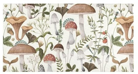 Badematte, Herbstpilze, Beeren, Badezimmerteppich, weicher Plüsch, saugfähig, zottelig, rutschfest, waschbar, für Küche, Schlafzimmer, 99 x 50 cm