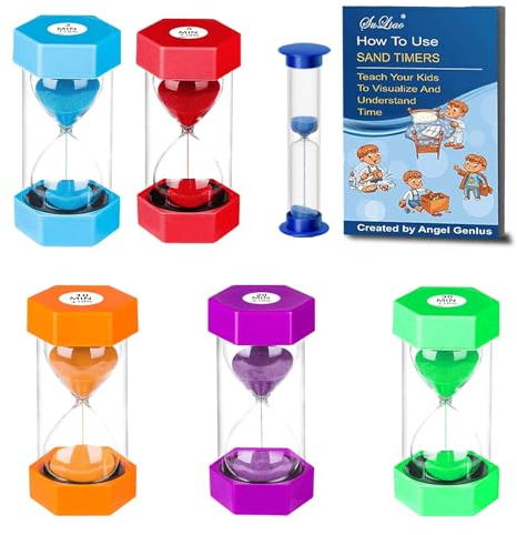 SuLiao Sanduhr 2 3 5 10 20 30 Minuten, Eieruhren Timer Set, Buntes Stundenglas,Hourglass Sand Timer für Kinder Schule, Kinder zähneputzen, Kita, Büro, Haus, Deko, Spiele, Klassenzimmer, Küche