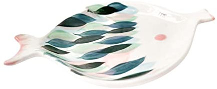 OKUMEYR Piatto Ceramica Forma Di Pesce Antipasti e Dessert Leggero e Robusto Per Tè Pomeridiano e Feste Decorazione Unica Della Tavola