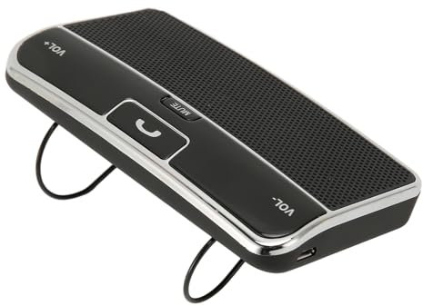 Zunate Kit Manos Libres Bluetooth para Coche para Teléfono Celular, Reproductor MP3 Multifuncional con Clip de Visera Reconexión Automática Reducción de Ruido Micrófono Incorporado