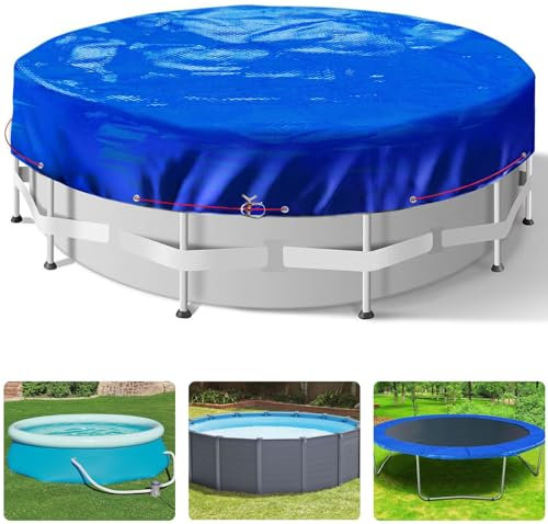 Telo protettivo rotondo per piscine Ø 420 – 460 cm, resistente ai raggi UV, in materiale PE da 200 g/m², per piscina estiva e inverno, Ø 520 cm