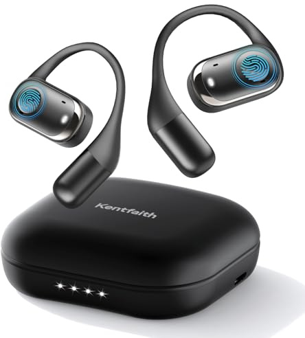 Kentfaith - Auricolari con traduzione, auricolari Bluetooth 5.3 AI con traduttore 3-in-1 in 150 lingue, precisione del 98%, traduzione in tempo reale di 0,3s, con supporto offline per viaggi/affari