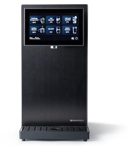 OsmoFresh Fusion Pro Auftisch Osmoseanlage | Wassersprudler|Kühlung| Keine Installation | Heißwasserspender | 7x Filterung | Mineralisierung | 3-fach UV-C | Festwasseranschluss |Abwasserverhältnis 4:1