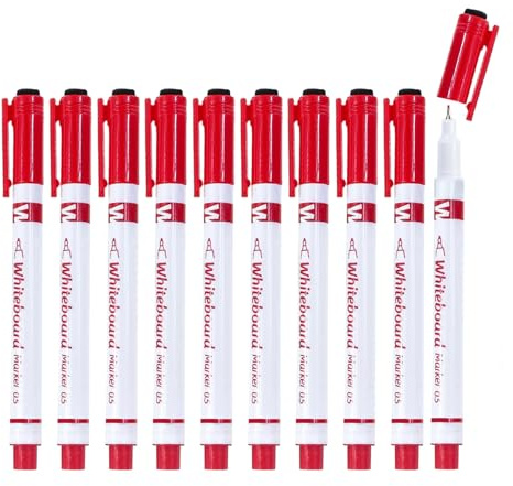 Byuexhp Pennarello a secco, punta fine, set di penne per insegnanti, 0,5 mm, per lavagna bianca, calendario, aula, scuola materna