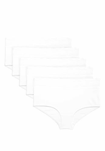 Marks & Spencer Pantalones Cortos de Tiro Alto con Ribete de Encaje de Algodón con Lycra® para Mujer Pack de 5
