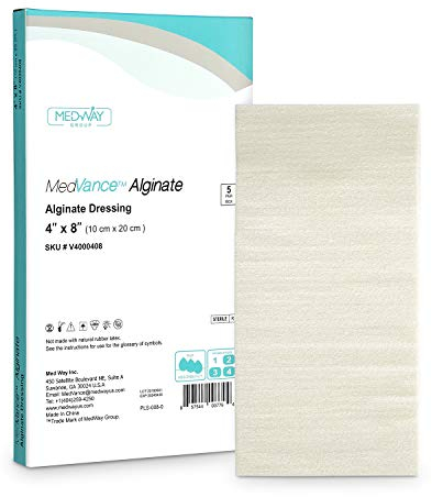 MedVanceTM Alginat - Calciumalginat-Kompresse, 10 cm x 20 cm, Packung mit 5 Verbänden