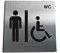 AUA SIGNALETIQUE - Plaque Alu Brossé WC PMR Hommes - 200x200 mm