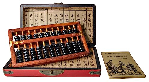 Larcele Alterung Behandlung Weinlese hölzerner Korn Arithmetik Lack Abakus Schulbedarf für Studenten,11 Spalte SP-03