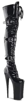 TIKENBST tacchi donna Tacchi Alti 20CM Tacco Alto Sopra Il Ginocchio Stivali Stile Copertina Della Rivista Modello Di Ripresa Stivali Lunghi,Black-37