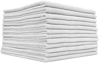 The Rag Company - The Edgeless Pearl - Asciugamano professionale in microfibra per rivestimento in ceramica, livellamento e rimozione del sigillante, antigraffio e senza etichette, 320 g/m², 40,6 x