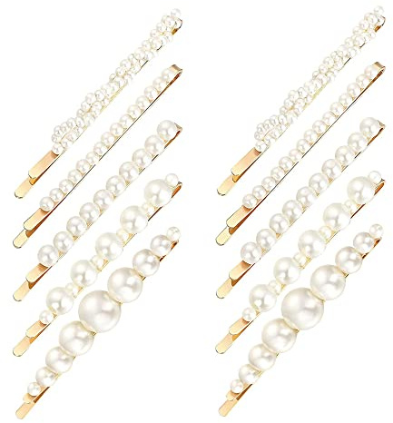 10Pcs Sweet Hair Clips - Elegant Pearl Hair Barrettes & Slides - Assortment for Women & Girls