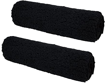 Namvo Wheelchair Armrest Cover (Pair) - Memory Foam Sheepskin Pad for Office & Transport Chair - Soft Support Cushion Accessories for Padded Arm Rest, Kids, Adults (Black)