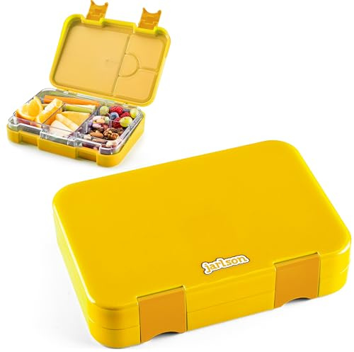 Jarlson® Porta Merenda Bambino & Bambini [CON 6 SCOMPARTI] - Portamerenda Bambini Scuola - Porta Pranzo Ragazzo & Ragazza - Portapranzo - Lunch Box - Porta Colazione (850ml - Giallo)