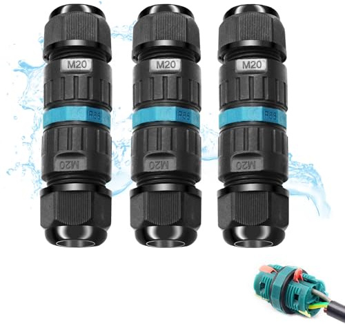 Connecteur Électrique Étanches IP68, Lot de 3 Connecteur Etanche 3 Fils Boîte de Derivation Éxterieur pour Câble Ø 5 à 12 mm, Connexion de Câble Extérieur de Manchon pour Câble Souterrain