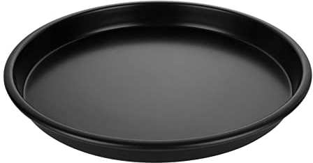 ASelected pizzablech Pizza Backblech Pizzablech Rund Antihaftbeschichtet Spülmaschinenfest Pizzablech für Ofen Karbonstahl Pizzaofenblech für Backofen (27 CM)