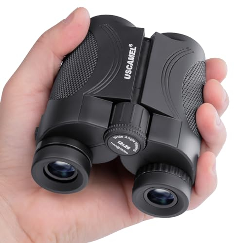 USCAMEL 12x25 Kompaktes Kleines Fernglas für Erwachsene Kinder mit 16.5 mm Okularen, BAK-4 Prisma, Wasserdichtes Ferngläser für Konzerte, Sportveranstaltungen,Safari,Reisen im Freien
