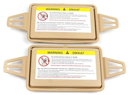 GENERIC - Cubierta de espejo clásico para parasol compatible con Mercedes W210 W211, 2 piezas, color beige, accesorio vehicular