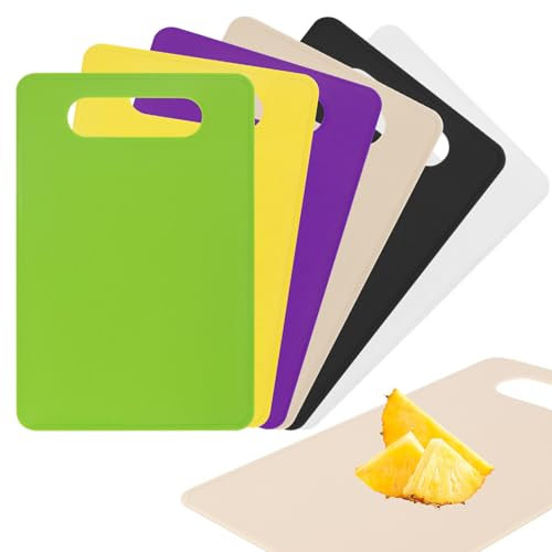 6 Pezzi Tagliere da Cucina Professionale Tagliere Plastica Taglieri Cucina con Manico Set Taglieri Cucina per Carne Verdure e Frutta (29 x 19cm)
