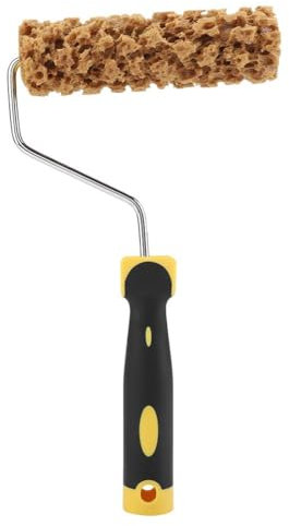 Nikou Pincel de rodillo de pintura con patrón de textura con mango, herramienta de pintura