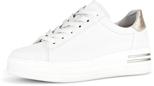 Gabor Damen Low-Top Sneaker, Frauen Halbschuhe,Strassenschuhe,Sportschuhe,Freizeitschuhe,Turnschuhe,Laufschuhe,Offwhite/Platino,44 EU / 9.5 UK