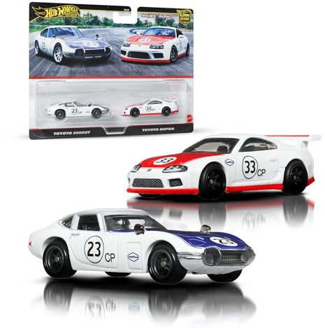 Hot Wheels Premium Car Culture, Pack con Dos vehículos a Escala 1:64, Parejas únicas, neumáticos Real Riders, chasis Metal/Metal, Juguete para coleccionistas, JBL03