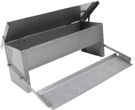 TOPINCN Automatischer Hühnerfutterautomat, kein Verschütten, Geflügelfutterautomat mit Wetterfestem Deckel, Regenfester, Langlebiger Hühnerfutterautomat aus Stahl für Hühner, Enten,