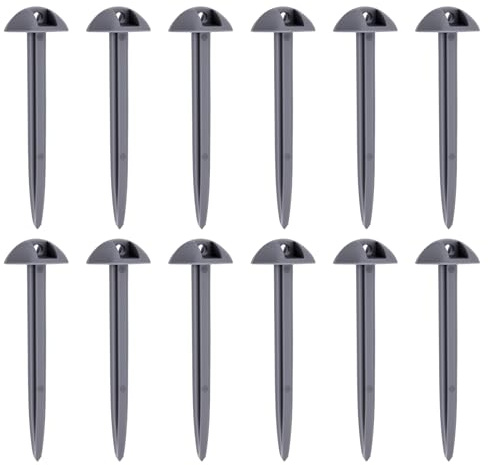 SG Store 60 Picchetti per Tenda A Forma di Fungo in Plastica da 9,5 Cm Grigi per Fissare Cinghie E Teli al Terreno Ideali per Supporto per Piante da Giardinaggio E Gazebo.