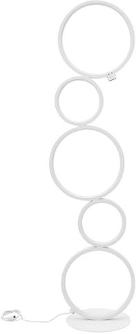Seoqudcty Modern Floor Lamp with Touch Dimming - 24W LED Standing Light for Living Room & Bedroom | Artistic Ring Design, Warm White 3000K, 3 Brightness Levels, Easy Assembly