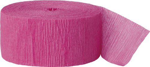 Hot Pink Crepe Paper Streamer (2 Meters) 1 Piece - Premium Quality Party Decoration for Celebrations and Events