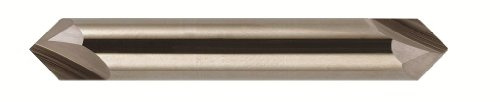 Bassett MCH-2D Series Solid Carbide End Mill, Uncoated (Bright) Finish, 2 Flute, 90 Degrees Profile Angle, Chamfer End, 0.36 Cutting Length, 1/4 Cutting Diameter, 2-1/2 Length (Pack of 1)