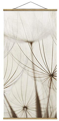 Stoffbild mit Posterleisten - Sanfte Gräser - Hochformat 2:1 100 x 50cm Eiche