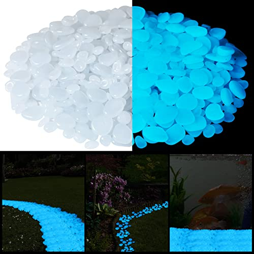 Libima 5000 Stück leuchtende Kieselsteine, 2,2 - 3,1 cm, 1,3 - 1,6 Zoll leuchtende Kieselsteine, leuchtende Steine für drinnen und draußen, Garten, Rasen, Hof, Pflanze, Blume, Aquarium, Gehweg (weiß)
