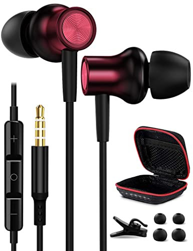 Headphones for Airplane, Earphones Wired Headphones In Ear Wired Earbuds with Microphone Noise Isolating Headset with Volume Control 3.5mm Jack Earphones Ear Buds for School Students, Kids, Men, Women