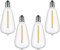 GLUROO 4Pack E12 Bulbi Edison Globe ST38,Lampadina di sostituzione bianca calda da 1W per luci a corda esterna ST38, bulbi impermeabili a prova di franco 2200k per decorazione esterna interna