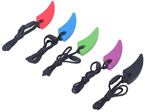 Naroote Lot de 5 colliers sensoriels à mâcher, jouets sensoriels à mâcher pour autisme et soulagement de l'anxiété pour enfants et adultes atteints d'autisme et de TDAH