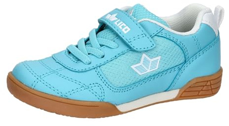 Lico Chaussures de Sport Bernie V Unisexes pour Enfant (Les Fermetures Velcro Peuvent Varier), Turquoise et Blanc, 28 EU