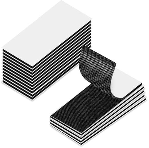 12pcs Double Sided Tape, 2x4in Strips, Black Sticky Back Fabric Strips for Mounting or Organizing