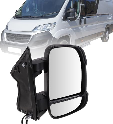 Motoforti Right Side Electric Short Arm Wing Door Mirror Side View Mirror Assembly for Citroen Jumper Relay 06-19 No.815443/735424399 Black Power Glass 10 Pin