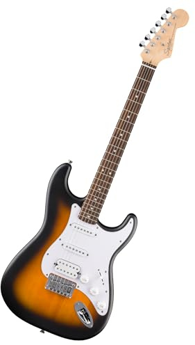Fender Squier Debut Series Stratocaster HT HSS Electric Guitar, Beginner Guitar, 2-Year Warranty, Includes Free Lessons, 2-Color Sunburst with Satin Urethane Finish