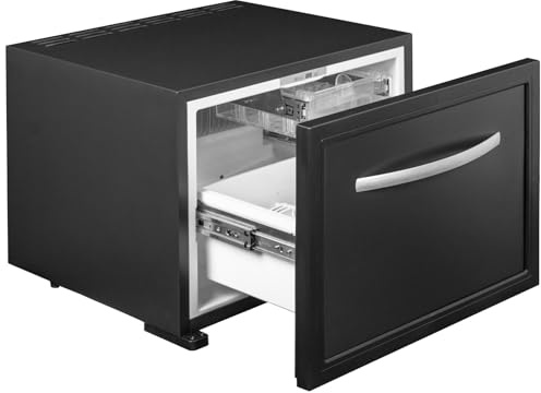 Smad 45L Auto Schubladen Kühlbox 12v 230v, Camping Kühlschrank, 0-15℃, Kühlbox Elektrisch für Auto, LKW, Boot, Reisemobil, Camping und Steckdose, Schwarz