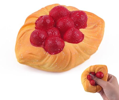 Anboor långsamt stigande squishy-leksak för barn, jordgubb-dansk squishy-skummat, stressquishe, söt, enorm klämleksak
