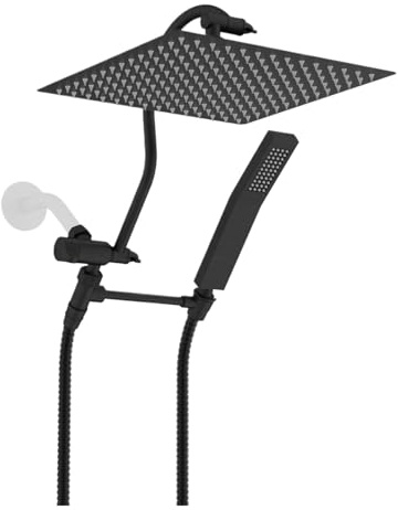 All Metal Shower Head, 10'' High Pressure Rainfall Shower Head, Showerhead Combo/Handheld Shower Wand,71'' Hose,(Oil Rubbed Bronze)