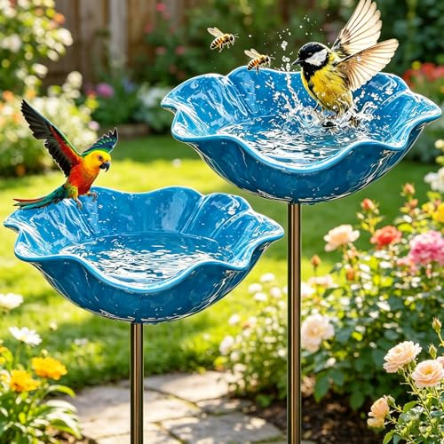 Bain D’Oiseaux,2 Pièces Abreuvoir Oiseaux,Bain pour Oiseaux,Mangeoire Oiseaux,Bassin pour Oiseaux,Deco Jardin Exterieur,pour Insectes et Papillons,Décoration Jardin Terrasse