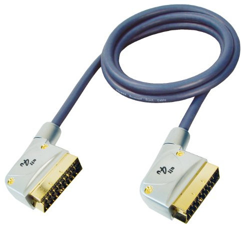 All4u BBVC 3 Scart kabel (Scart Hane till Scart Male, 21P, Kroad Full Metallplugg) 5 m, Blå