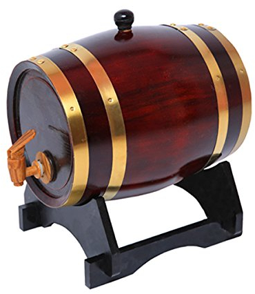 Barril de madera de roble de 5 litros Dream Wood para almacenamiento y envejecimiento de vino y bebidas, con soporte