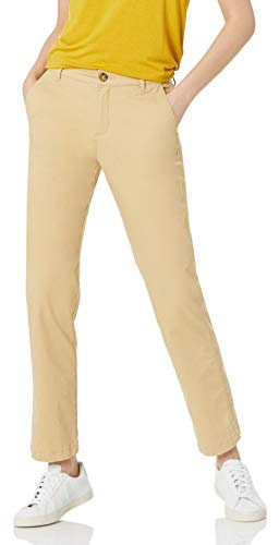 Amazon Essentials Pantaloni chino da donna slim fit, gamba dritta in twill elasticizzato, marrone kaki, 38