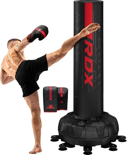 RDX XXL 150KG 6ft Free Standing Punch Bag with Gloves - Heavy Pedestal Bag with Stand for Kickboxing, Boxing, MMA, Muay Thai Karate, Adult Freestanding Punching Bag for Office Gym Home Fitness Workout